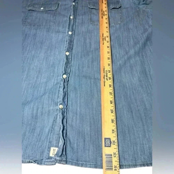 Mutual Weave Mens Denim Short Sleeve Button Up Shirt Size 2XL - Picture 5 of 8